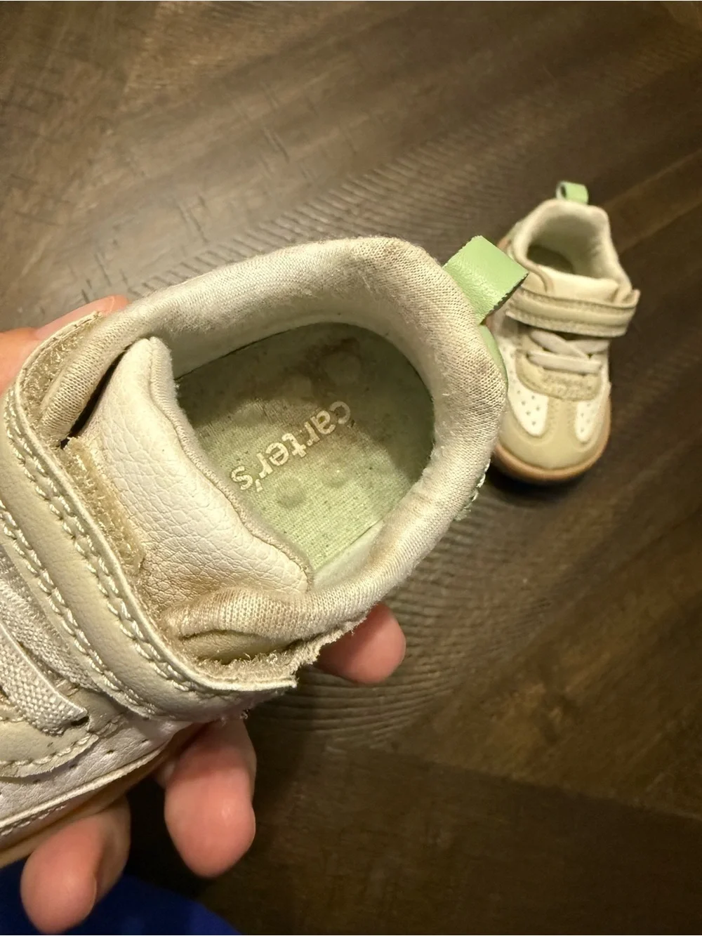 Carter's Cream and Light Green Infant Walker Sneakers